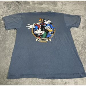 Vintage 90s Disney Mickey Mouse Short Sleeve T Shirt Men's Size Medium Blue